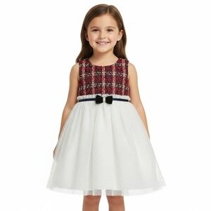 Blueberi Boulevard Girls Dress Size 4T Red Plaid Tutu Sleeveless Bow Holiday